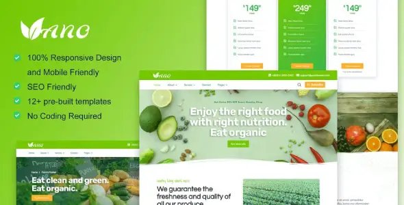 Vano โ Organic Food & Agriculture Elementor Template Kit